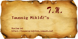 Taussig Miklós névjegykártya